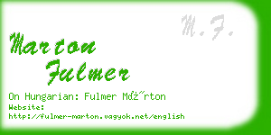 marton fulmer business card